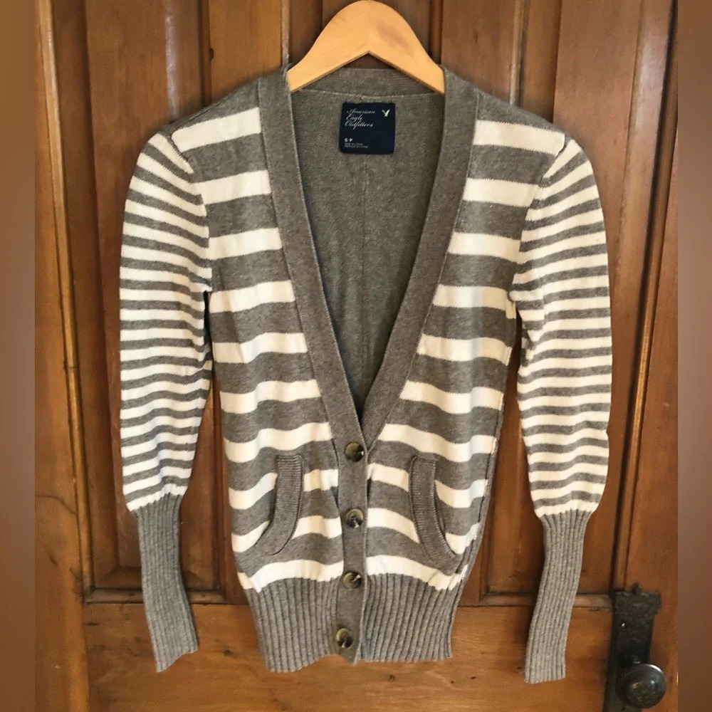 American Eagle Striped Cardigan